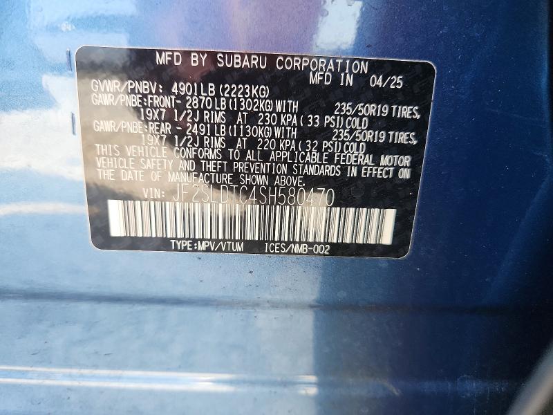 Aukcja sprzedaży 2025 Subaru Forester, vin: JF2SLDTC4SH580470, numer aukcji: 68920326