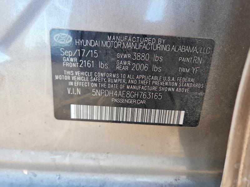 2016 Hyundai Elantra მანქანა იყიდება აუქციონზე, vin: 5NPDH4AE8GH763165, აუქციონის ნომერი: 71051106