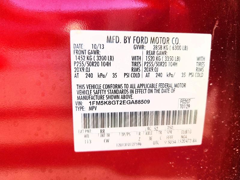 Aukcja sprzedaży 2014 Ford Explorer, vin: 1FM5K8GT2EGA88509, numer aukcji: 68163046