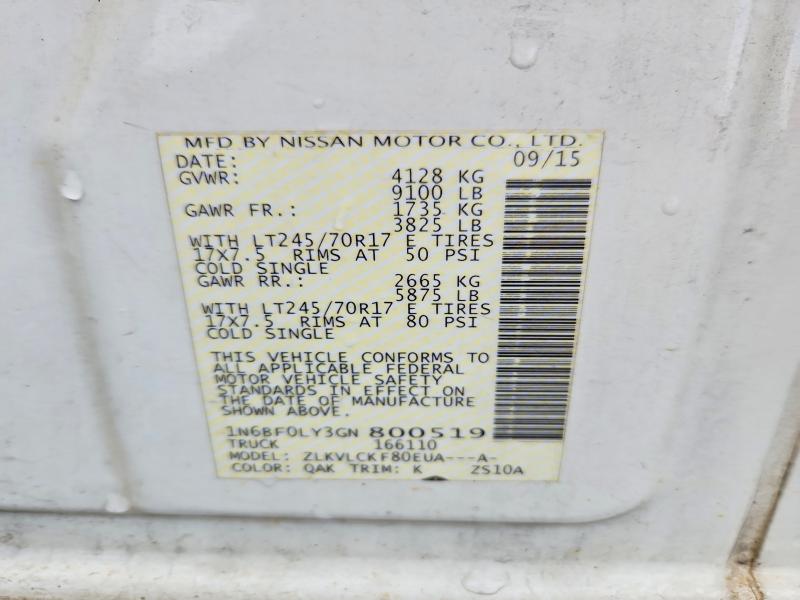 Продаж на аукціоні авто 2016 Nissan Nv2500, vin: 1N6BF0LY3GN800519, номер лоту: 67346926