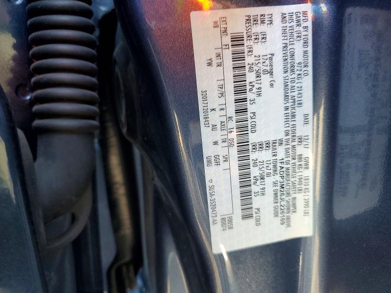 2018 Ford Focus მანქანა იყიდება აუქციონზე, vin: 1FADP3M26JL226169, აუქციონის ნომერი: 65965606