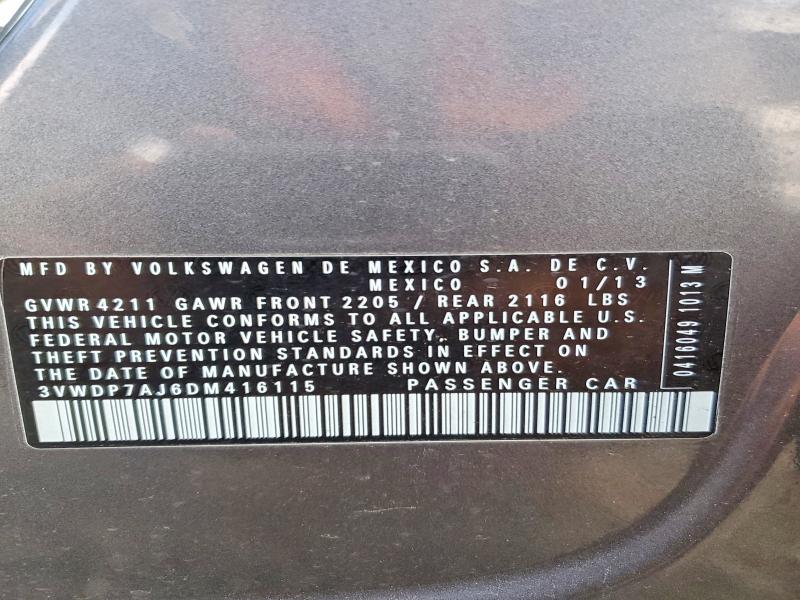 Aukcja sprzedaży 2013 Volkswagen Jetta, vin: 3VWDP7AJ6DM416115, numer aukcji: 70802466