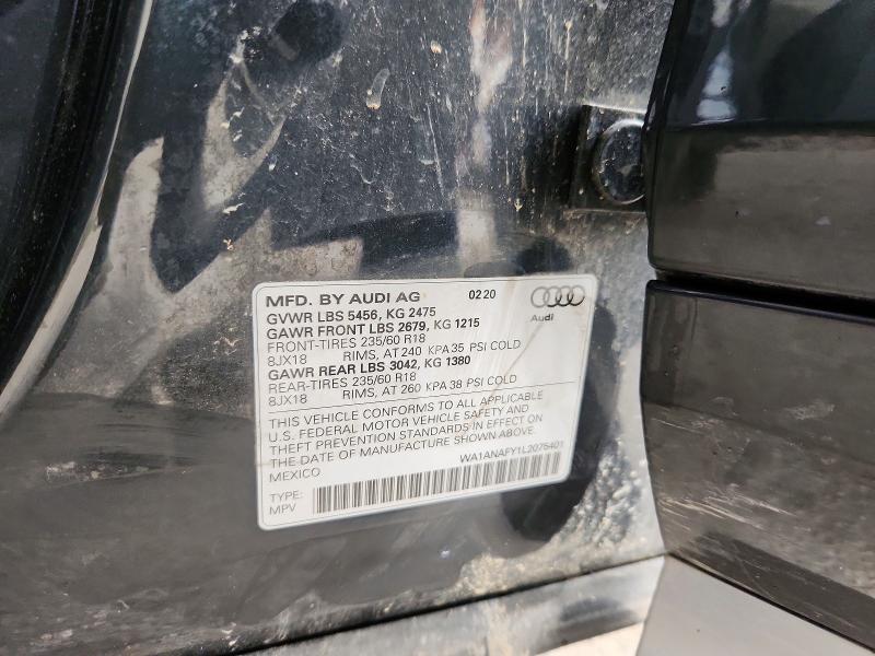 68212226 :رقم المزاد ، WA1ANAFY1L2075401 vin ، 2020 Audi Q5 مزاد بيع