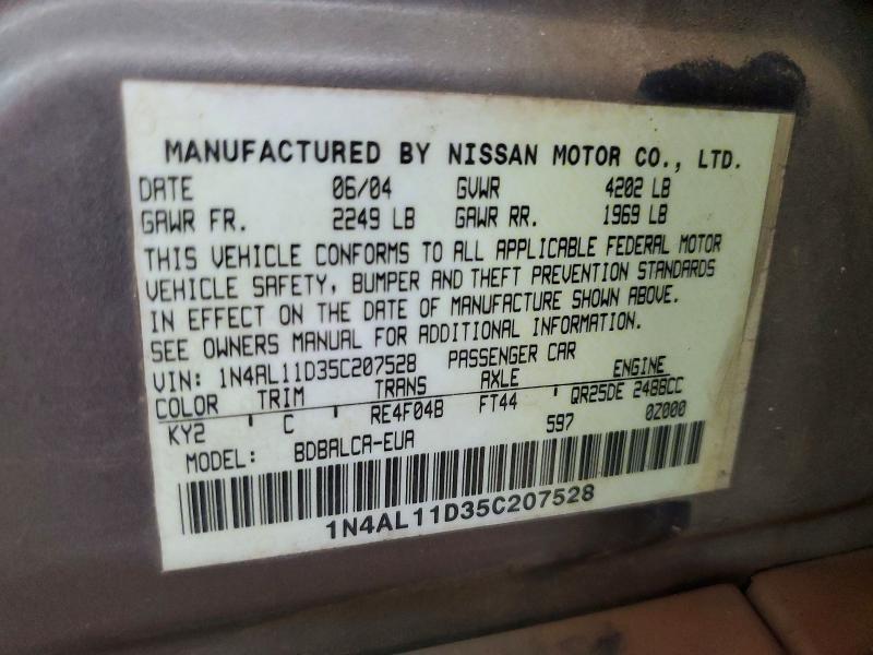 Продаж на аукціоні авто 2005 Nissan Altima, vin: 1N4AL11D35C207528, номер лоту: 69424836
