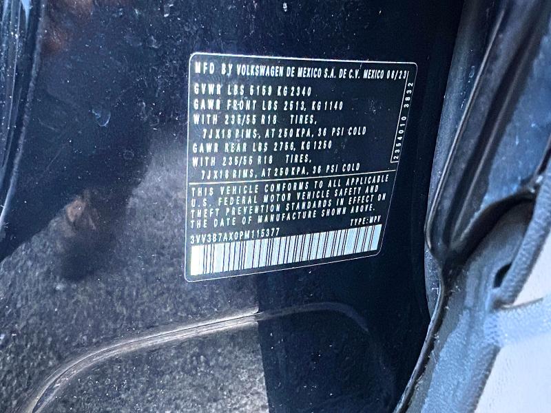 Aukcja sprzedaży 2023 Volkswagen Tiguan, vin: 3VV3B7AX0PM115377, numer aukcji: 68606766