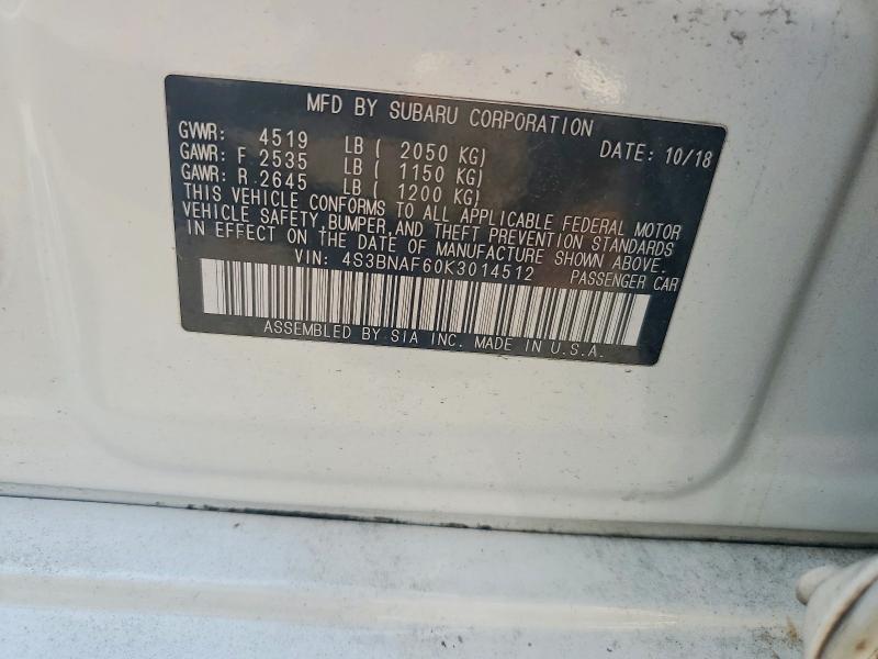 Продажа на аукционе авто 2019 Subaru Legacy, vin: 4S3BNAF60K3014512, номер лота: 68101206