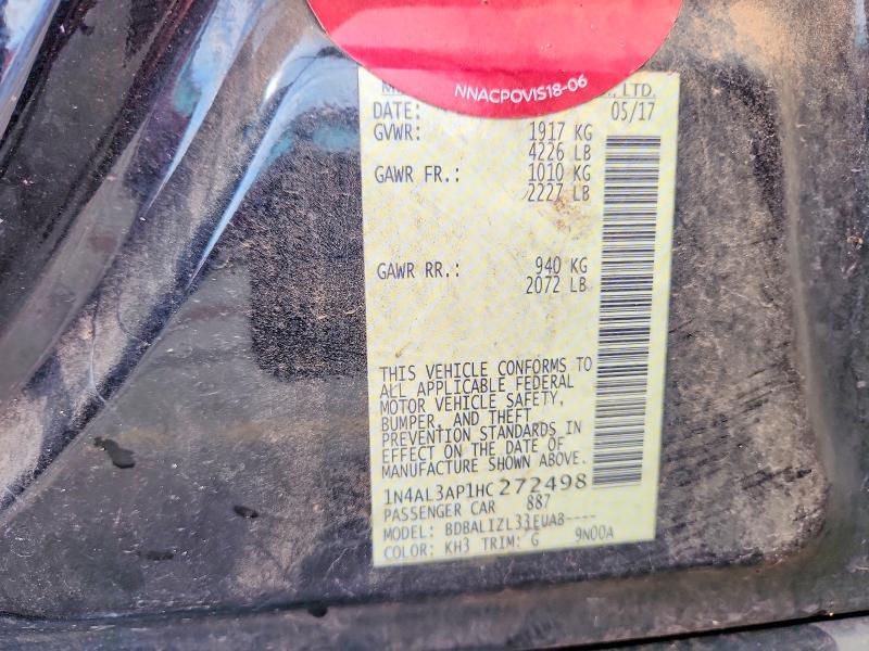 67838996 :رقم المزاد ، 1N4AL3AP1HC272498 vin ، 2017 Nissan Altima مزاد بيع