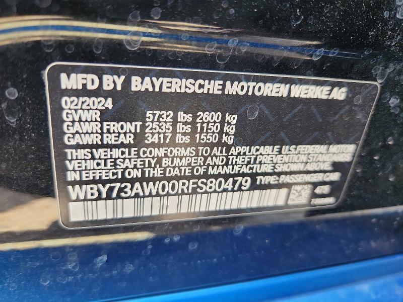 Продажа на аукционе авто 2024 Bmw I4, vin: WBY73AW00RFS80479, номер лота: 69817526