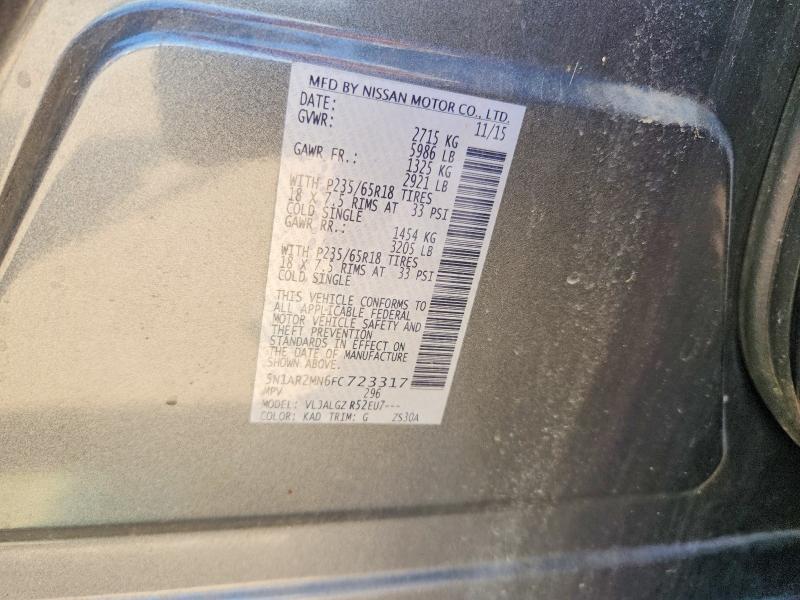 Aukcja sprzedaży 2015 Nissan Pathfinder, vin: 5N1AR2MN6FC723317, numer aukcji: 67122156