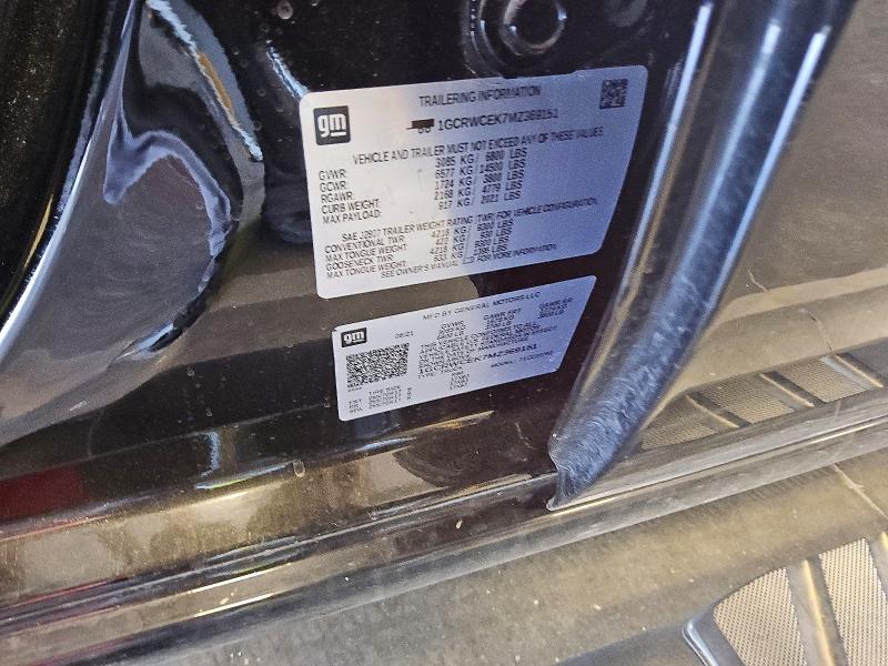 70219896 :رقم المزاد ، 1GCRWCEK7MZ369151 vin ، 2021 Chevrolet Silverado مزاد بيع
