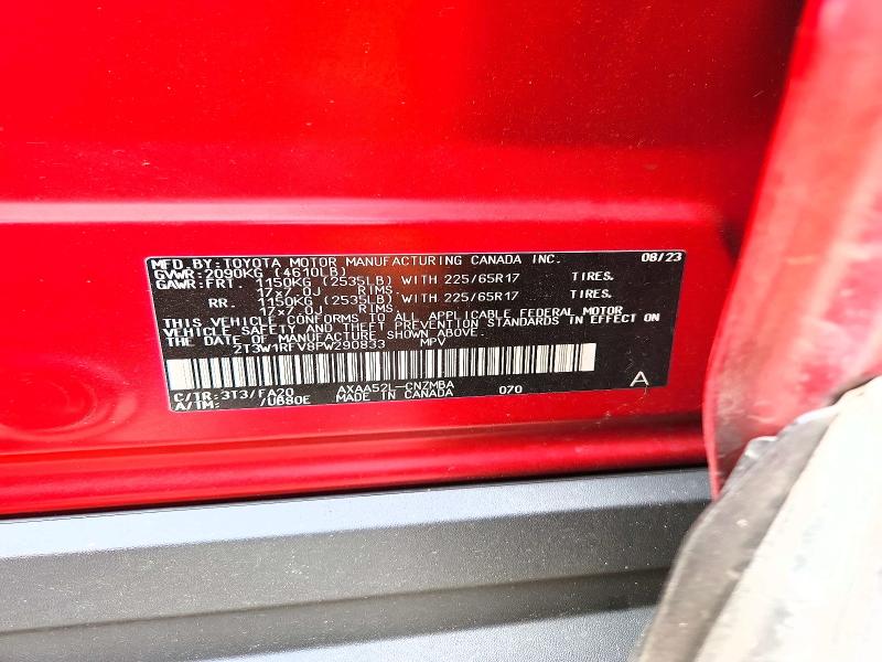 Aukcja sprzedaży 2023 Toyota Rav4, vin: 2T3W1RFV8PW290833, numer aukcji: 69742106