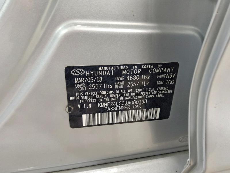 Продаж на аукціоні авто 2018 Hyundai Sonata Hybrid, vin: KMHE24L33JA080138, номер лоту: 68026376