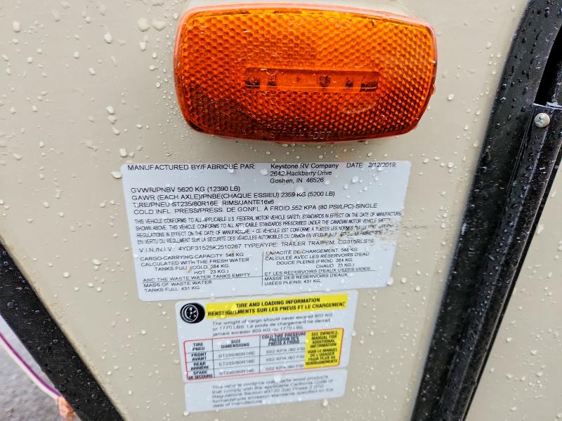 Продажа на аукционе авто 2019 Keystone Cougar, vin: 4YDF31525K2510267, номер лота: 68134766