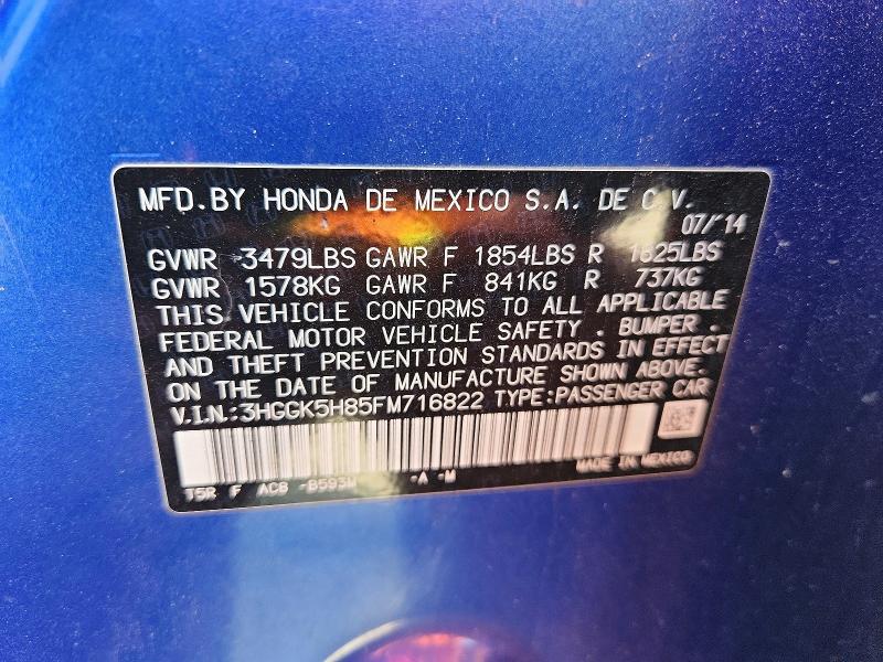 Aukcja sprzedaży 2015 Honda Fit, vin: 3HGGK5H85FM716822, numer aukcji: 70655376