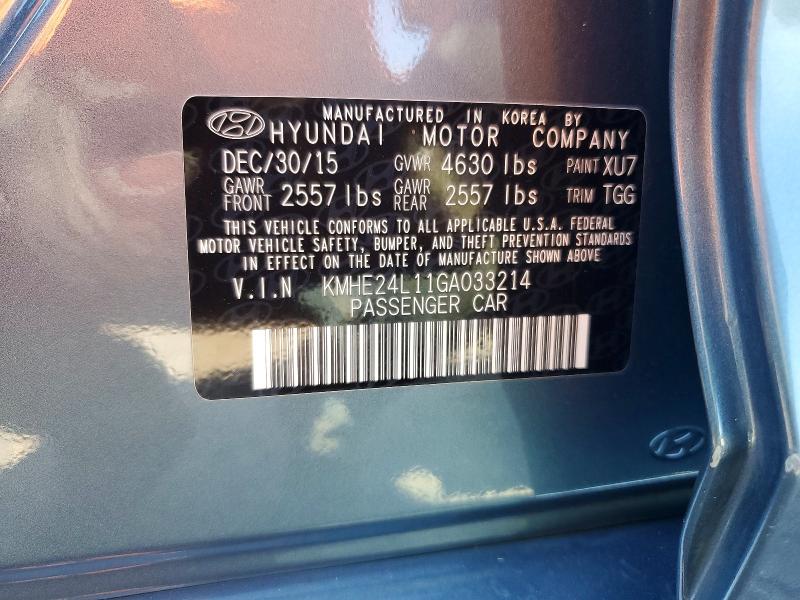Aukcja sprzedaży 2016 Hyundai Sonata Hybrid, vin: KMHE24L11GA033214, numer aukcji: 67750426