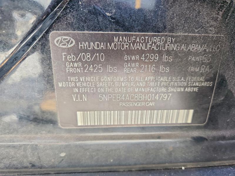 Продаж на аукціоні авто 2011 Hyundai Sonata, vin: 5NPEB4AC8BH014797, номер лоту: 68058036