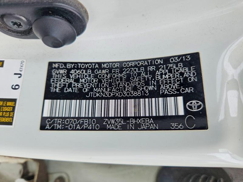 2013 Toyota Prius Plug-in Hybrid მანქანა იყიდება აუქციონზე, vin: JTDKN3DPXD3038813, აუქციონის ნომერი: 69676256