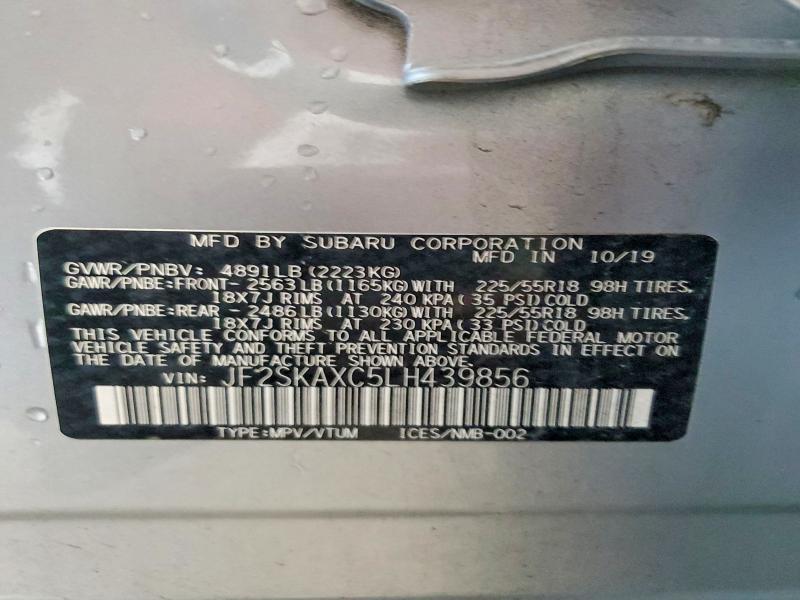 Aukcja sprzedaży 2020 Subaru Forester, vin: JF2SKAXC5LH439856, numer aukcji: 69753166