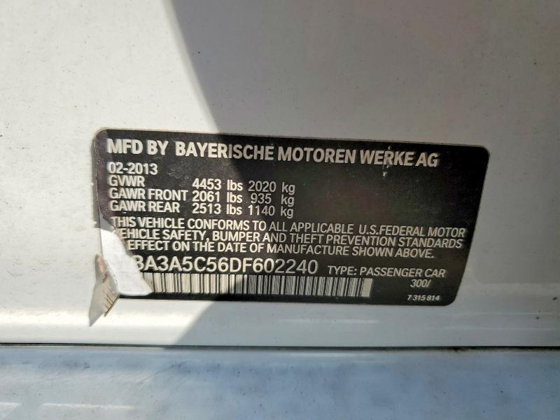 66212526 :رقم المزاد ، WBA3A5C56DF602240 vin ، 2013 Bmw 328 مزاد بيع