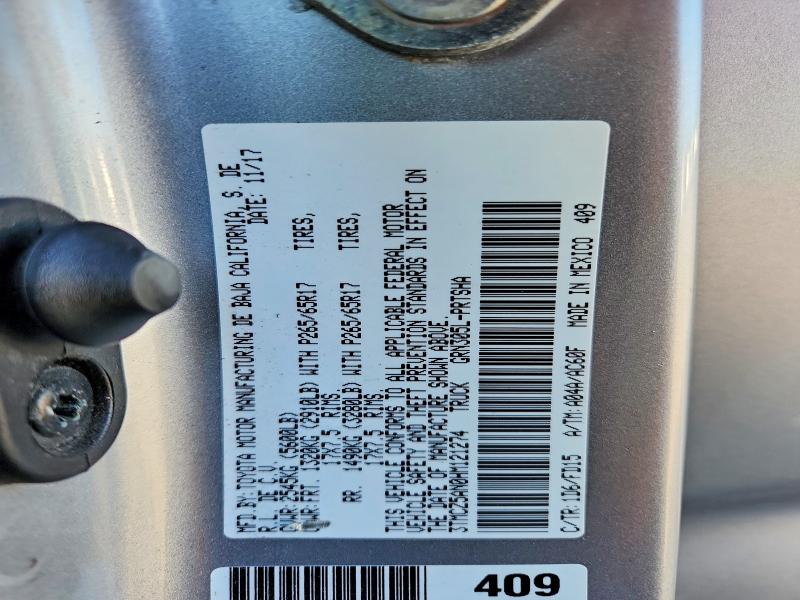 2017 Toyota Tacoma მანქანა იყიდება აუქციონზე, vin: 3TMCZ5AN0HM121274, აუქციონის ნომერი: 67495606