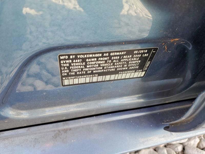 Продаж на аукціоні авто 2017 Volkswagen Cc, vin: WVWRP7AN4HE500179, номер лоту: 70596096