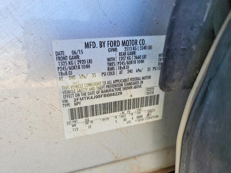 Продажа на аукционе авто 2015 Ford Edge, vin: 2FMTK4J95FBB68229, номер лота: 69512166