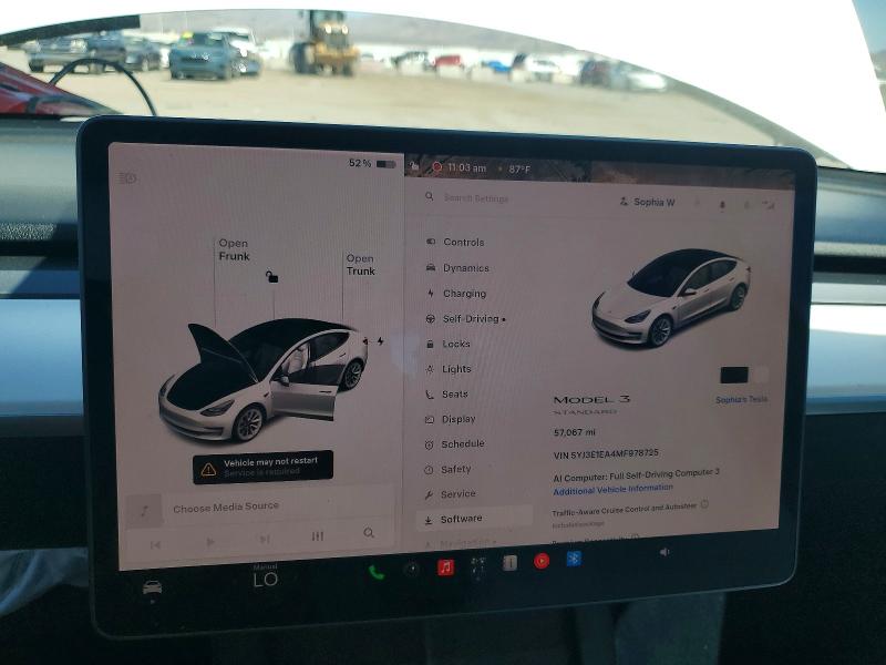 2021 Tesla Model 3 მანქანა იყიდება აუქციონზე, vin: 5YJ3E1EA4MF978725, აუქციონის ნომერი: 69918326