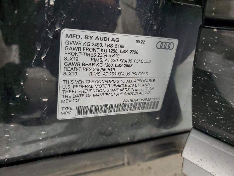 Aukcja sprzedaży 2023 Audi Q5, vin: WA1EAAFY2P2016327, numer aukcji: 68824166