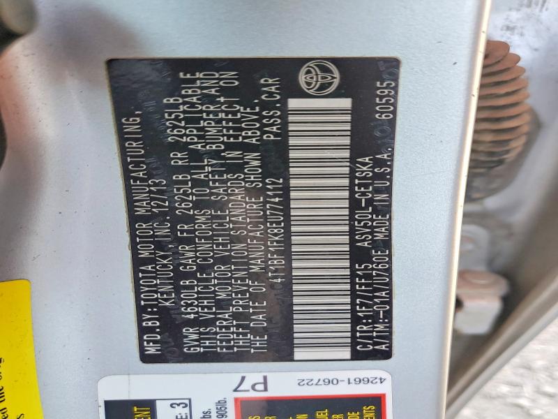 71292176 :رقم المزاد ، 4T1BF1FK8EU774112 vin ، 2014 Toyota Camry مزاد بيع