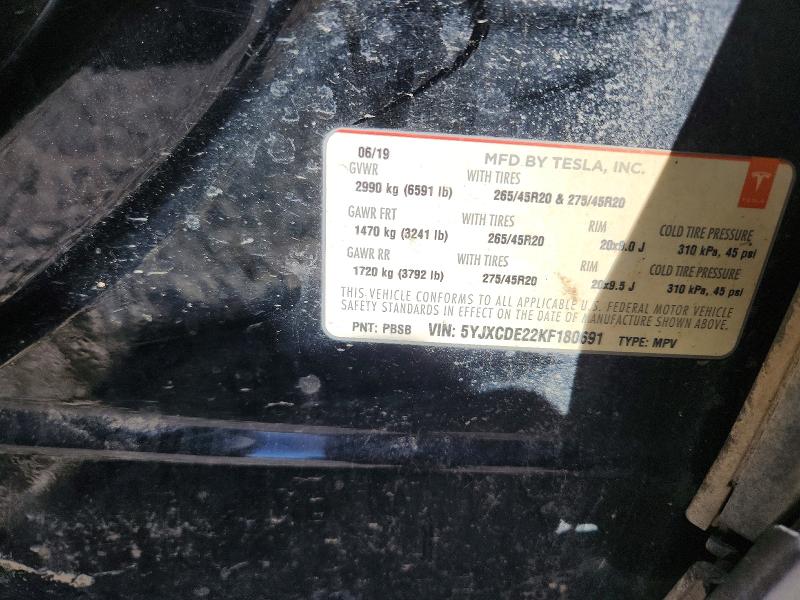 Aukcja sprzedaży 2019 Tesla Model X, vin: 5YJXCDE22KF180691, numer aukcji: 68679456