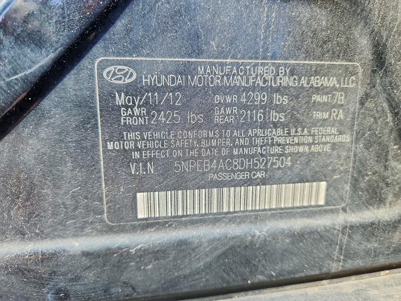 Aukcja sprzedaży 2013 Hyundai Sonata, vin: 5NPEB4AC8DH527504, numer aukcji: 68269006