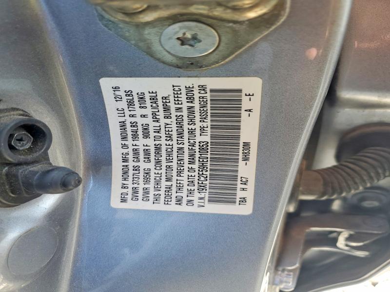 67879296 :رقم المزاد ، 19XFC2F59HE010853 vin ، 2017 Honda Civic مزاد بيع