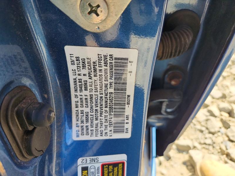 68039936 :رقم المزاد ، 19XFA1F55BE046319 vin ، 2011 Honda Civic مزاد بيع