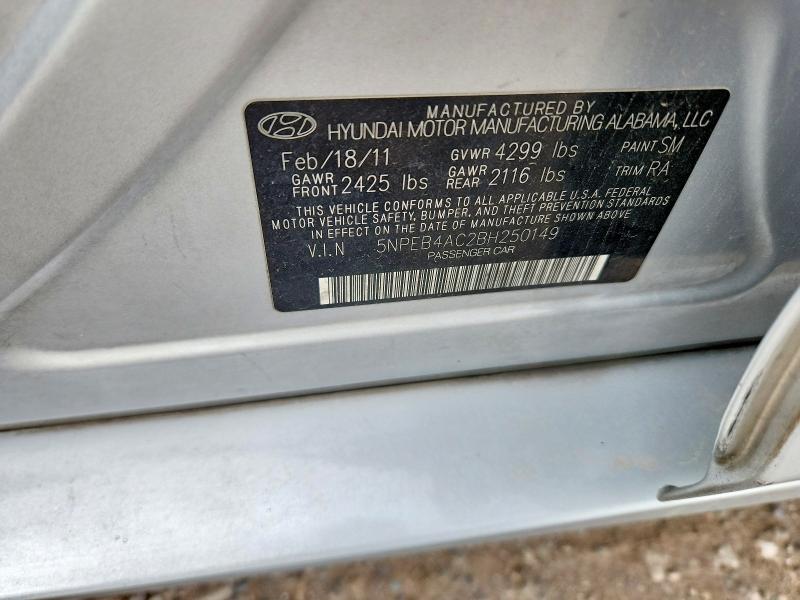 70852106 :رقم المزاد ، 5NPEB4AC2BH250149 vin ، 2011 Hyundai Sonata مزاد بيع