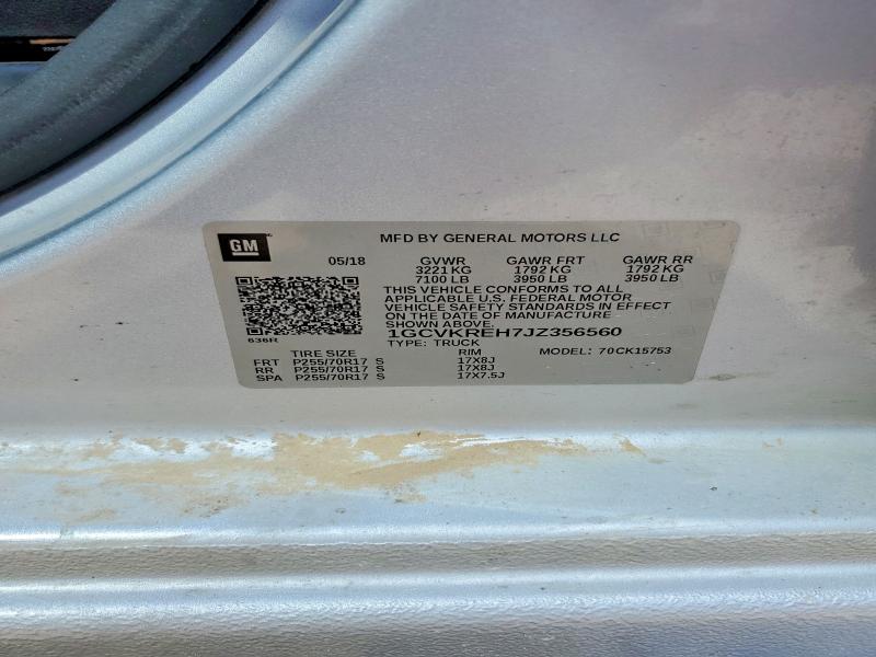 68031866 :رقم المزاد ، 1GCVKREH7JZ356560 vin ، 2018 Chevrolet Silverado مزاد بيع