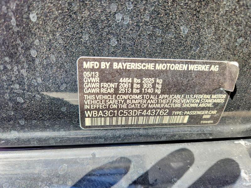 68842176 :رقم المزاد ، WBA3C1C53DF443762 vin ، 2013 Bmw 328 مزاد بيع