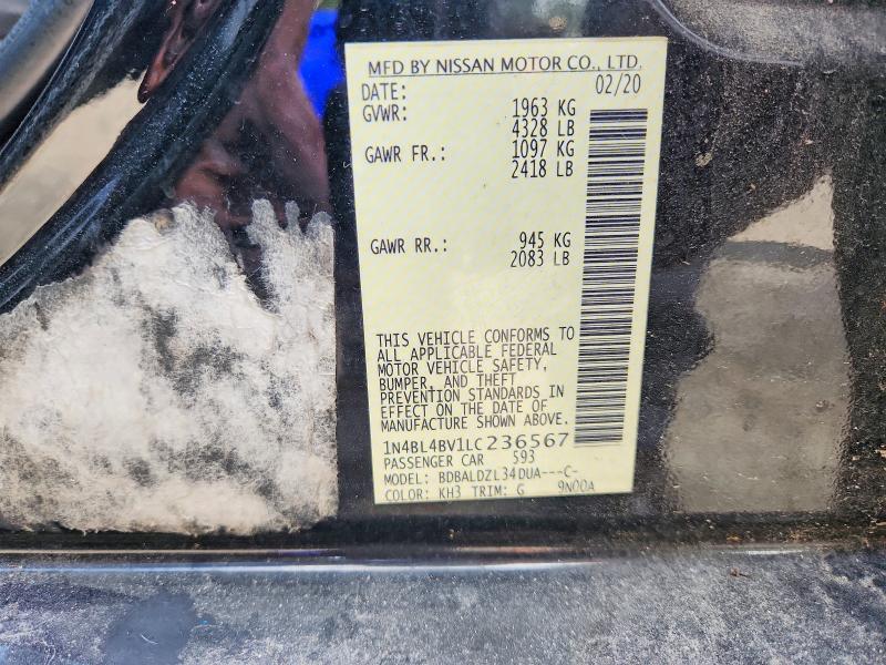 Aukcja sprzedaży 2020 Nissan Altima, vin: 1N4BL4BV1LC236567, numer aukcji: 69409606
