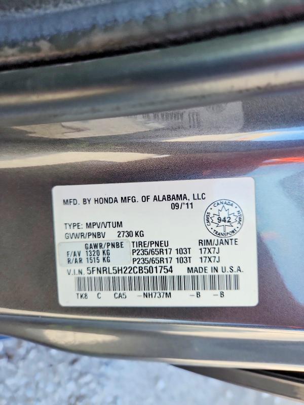 2012 Honda Odyssey მანქანა იყიდება აუქციონზე, vin: 5FNRL5H22CB501754, აუქციონის ნომერი: 64799206