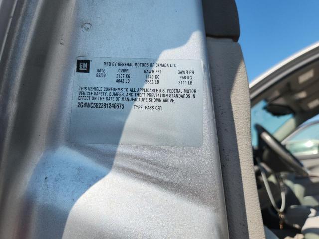67789856 :رقم المزاد ، 2G4WC582381240675 vin ، 2008 Buick Lacrosse مزاد بيع