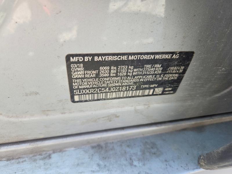 2018 Bmw X5 მანქანა იყიდება აუქციონზე, vin: 5UXKR2C54J0Z18173, აუქციონის ნომერი: 69798066