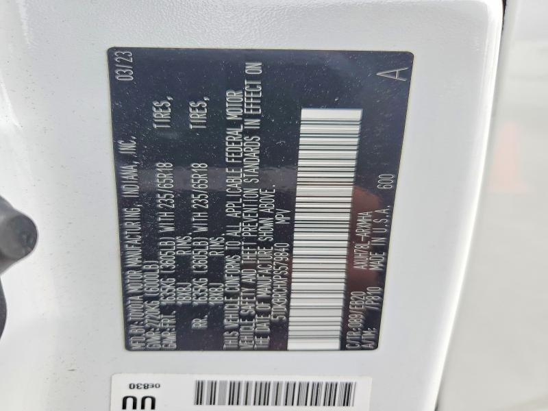 Продаж на аукціоні авто 2023 Toyota Highlander Hybrid, vin: 5TDKBRCHXPS579840, номер лоту: 68678336