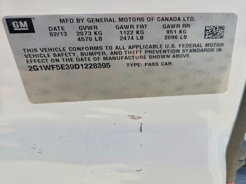 62149616 :رقم المزاد ، 2G1WF5E39D1228395 vin ، 2013 Chevrolet Impala مزاد بيع