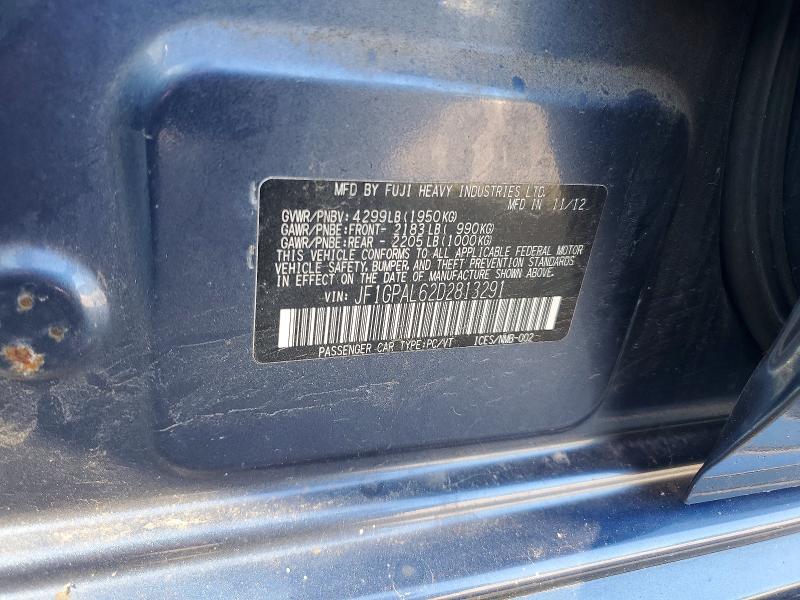 69566906 :رقم المزاد ، JF1GPAL62D2813291 vin ، 2013 Subaru Impreza مزاد بيع