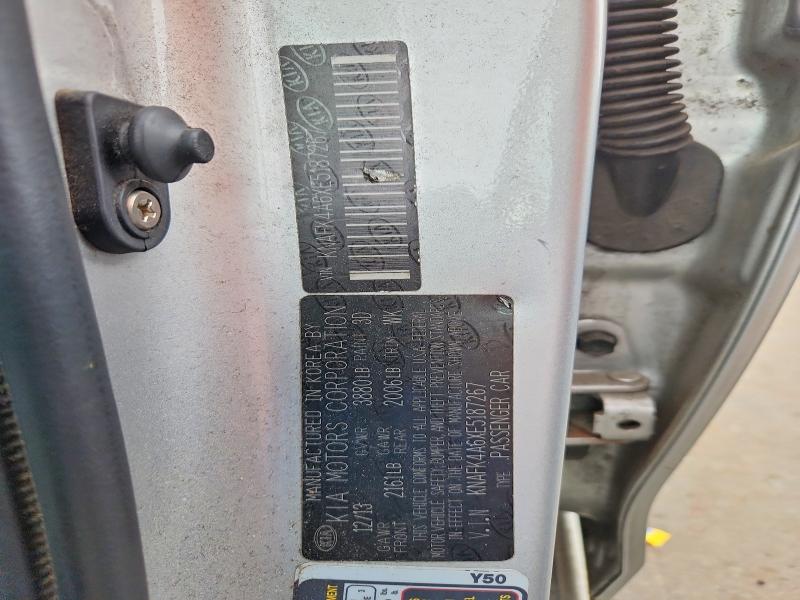 69720246 :رقم المزاد ، KNAFK4A6XE5187267 vin ، 2014 Kia Forte مزاد بيع
