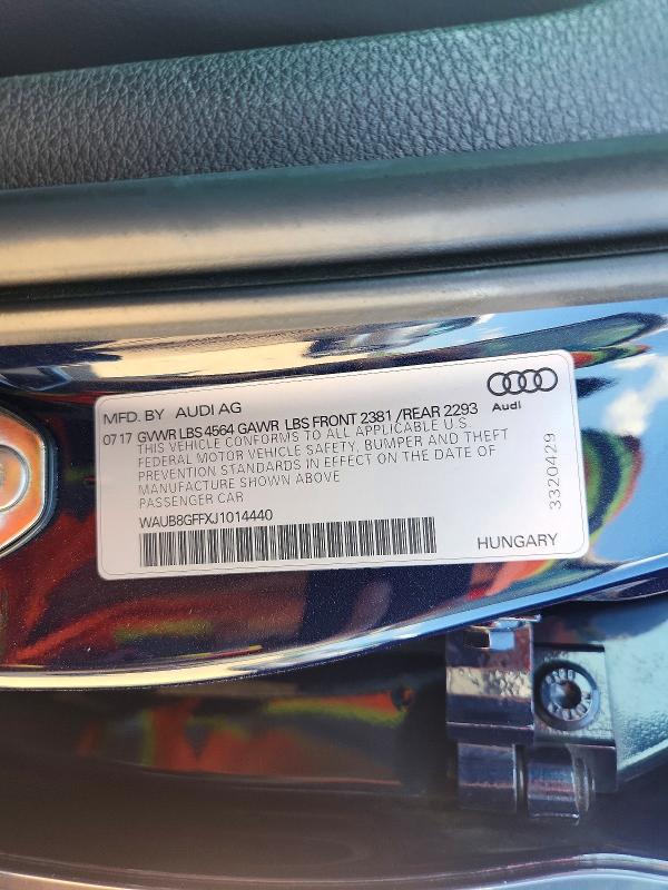 Aukcja sprzedaży 2018 Audi A3, vin: WAUB8GFFXJ1014440, numer aukcji: 66478146