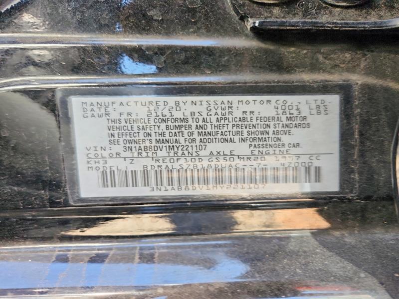 67147226 :رقم المزاد ، 3N1AB8DV1MY221107 vin ، 2021 Nissan Sentra مزاد بيع