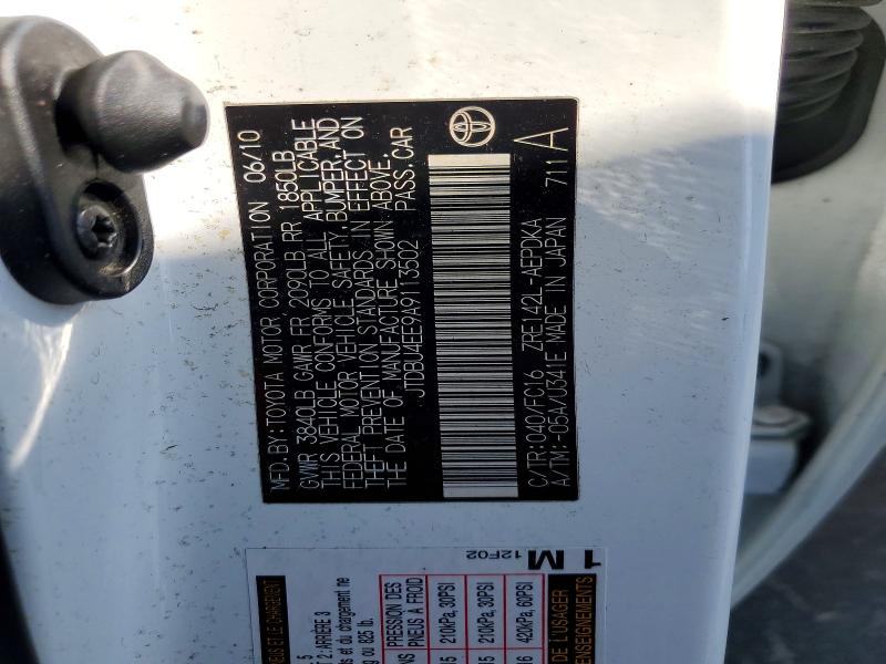 Продаж на аукціоні авто 2010 Toyota Corolla, vin: JTDBU4EE9A9113502, номер лоту: 68688226