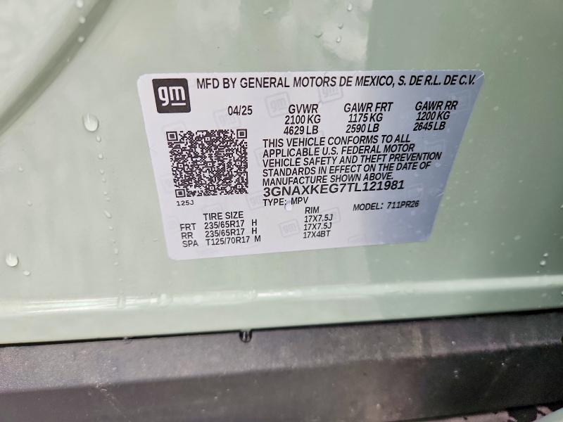70356676 :رقم المزاد ، 3GNAXKEG7TL121981 vin ، 2026 Chevrolet Equinox مزاد بيع