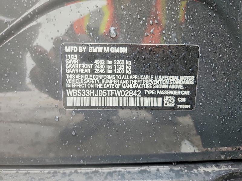 Aukcja sprzedaży 2026 Bmw M3, vin: WBS33HJ05TFW02842, numer aukcji: 69425906