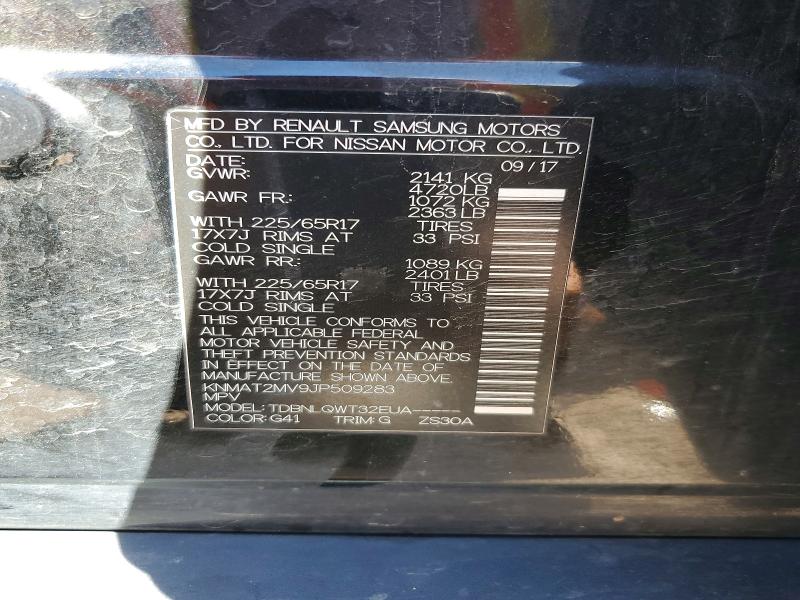 2018 Nissan Rogue მანქანა იყიდება აუქციონზე, vin: KNMAT2MV9JP509283, აუქციონის ნომერი: 66746056